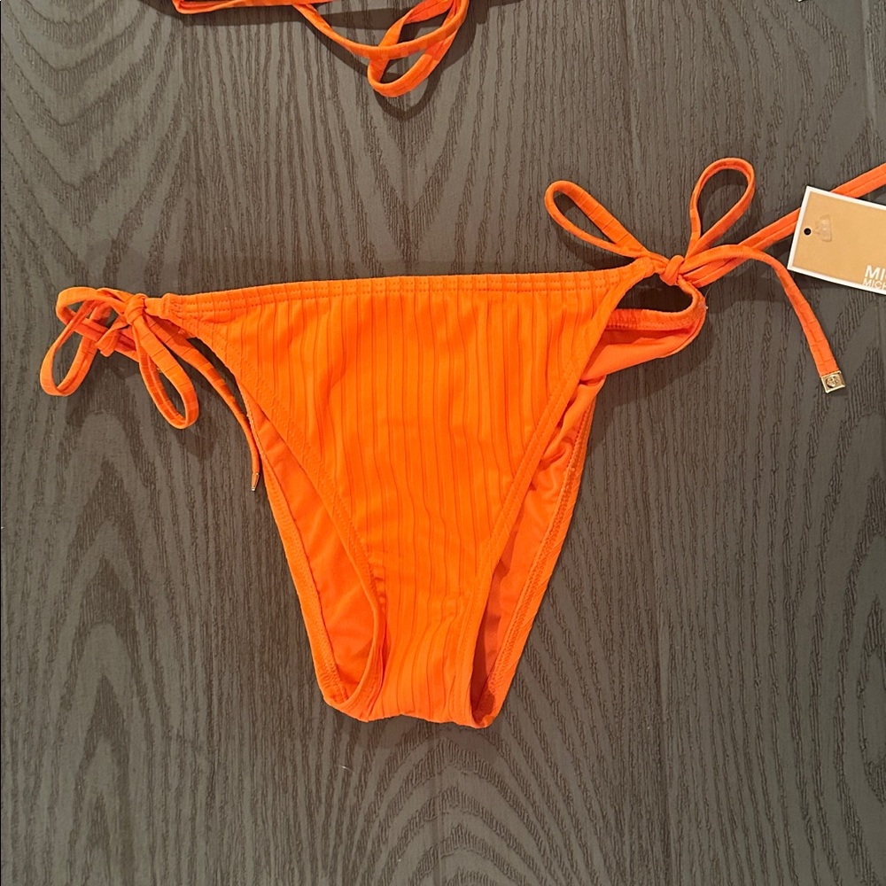 Michael Kors Orange Ribbed String Bikini Set - Picture 6 of 9